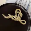 Pasador de Perlas para Mujer Clip de Lazo Estilo Coreano Pinza de Tiburón para la Parte Trasera de la Cabeza Accesorios Metálicos Grandes y Simples para el Cabello