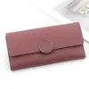 Nueva Cartera de Mujer Larga Estilo Coreano Cartera Simple Bolso Clutch pu Triple con Hebilla Monedero Multitarjeta Tarjetero