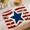 Nova Série de Feriado do Dia da Independência Americana, Jogos Americanos Anti-Queimadura, Jogos de Mesa de Linho com Isolamento Térmico, Jogos Americanos Estilo Ocidental, Porta-Copos Criativos Culturais