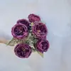 Flores Artificiales de Siete Cabezas Austin, Flores Falsas Realistas para Arreglo de Escenas, Decoraciones de Flores Artificiales Terminadas, Alta Calidad y Realistas