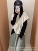 Colete de tricô com ponto trançado e gola redonda para mulheres, novo estilo coreano de primavera e outono, sem mangas, modelagem solta, emagrecimento, top colete suéter versátil