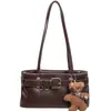 Pelúcia Ursinho Pingente Requintado Nova Bolsa Fashion de Camurça 2026 Retro Ombro Único Sobrancelha Feminina Outono/Inverno
