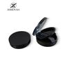 En Stock 59 mm Negro Mate Esmerilado Redondo Capa Única/Doble Almacenamiento de Pestañas Compacto Portátil para Polvos Esponja de Maquillaje Contenedor Vacío