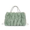 Bolsas Acolchoadas para Mulheres 2024 Nova Moda Celebridade Bolsa Quadrada Pequena Corrente de Nicho Bolsa de Ombro Peluda Transversal