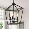 Lámpara de araña de cuatro luces estilo industrial de hierro forjado retro transfronterizo americano, moderna y sencilla, para sala de estar, estudio, bar y comedor.
