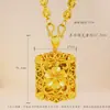 Colgante Flor de Arena Dorada Vietnamita Etiqueta Hueca Collar de Larga Duración Sin Decoloración para Hombres y Mujeres Collar Grande de Arena Dorada Joyería al por Mayor
