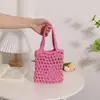 Atacado do Fabricante Pequena Bolsa de Algodão Tecida Estilo Fresco Nova Versátil Bolsa de Palha Vazada Bolsa de Praia para Férias na Beira-Mar
