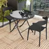 Mesas y Sillas de Exterior para Patio, Ocio al Aire Libre, Terraza Abierta, Sillas Engrosadas, Mesa de Comedor, Mesa de Café para Balcón, Mesa Redonda, Impermeable
