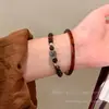Set de Pulseras de Granate con Cuentas para Mujer 2025 Nuevos Accesorios Pulsera Edición Limitada de Año Nuevo Hilo Rojo Lujo Ligero Nicho