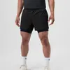 Pantalones cortos deportivos de verano para hombre, de doble capa, casuales, de secado rápido y transpirables para correr, fitness y actividades al aire libre, para entrenamiento