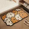 Tapete floral de terra de diatomáceas estilo vintage para uso doméstico, adequado para banheiros, absorvente, de secagem rápida e fácil de limpar, ideal para entradas