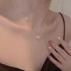 Collar Colgante Corazón Arcoíris Geométrico para Mujer Moda Elegante Temperamento Cadena de Clavícula Plata S925 Corazón de Melocotón Cadena de Arcoíris para Suéter