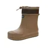 Botas de Lluvia para Mujer Ropa Exterior de Moda Caña Baja Zapatos de Agua Cinturón Estilo Coreano Botas de Lluvia Antideslizantes Impermeables Ligeros Suela Gruesa Zapatos de Goma para Exteriores