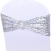 Capa de Cadeira Elástica para Hotel Transfronteiriço Fivela Decorativa com Capa de Cadeira Elástica para Banquete Aro Elástico de Amarrar Livre com Laço para Encosto de Cadeira