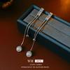 Pendientes de borla con cadena de perlas de circonita y aguja de plata, pendientes de moda, exquisitos, ligeros, de lujo, de alta calidad, de fábrica al por mayor