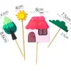 Decoração de Bolo Franja Plug-in Nova Brilhante Romântica Arco-Íris Festa de Aniversário Mesa de Sobremesas de Confeitaria Acessórios