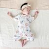 Ropa de cuerpo de manga corta de verano para bebé Ropa de verano de algodón puro para bebé Ropa fina Ha-ha Ropa para gatear Ropa de malla disipadora de calor para recién nacido