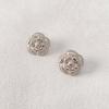 Brincos de design nicho em formato de camélia tridimensional cravejados de diamantes, moda retrô francesa, pino de prata 925, temperamento de alta qualidade