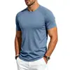 Camiseta de Verano Transfronteriza Desan Algodón de Cáñamo Transpirable de Secado Rápido para Hombre, Talla Asiática Raglán Empalmado Malla Cuello Redondo Manga Corta Ropa de Fitness