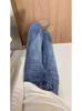 Jeans Rectos Lavados Retro Estilo Americano para Mujer Verano Nuevo Cintura Baja Sueltos Adelgazantes Sumergidos Pantalones de Pierna Ancha