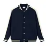 Nueva Chaqueta de Béisbol de Algodón de Doble Cara de 380g para Hombre, Cardigan Casual con Bloques de Color y Logo Estampado