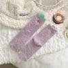 Calcetines Gruesos de Otoño e Invierno para Niños, Lindos con Orejitas Tridimensionales, de Vellón Coral de Media Caña, Calcetines Cálidos para Dormir en la Luna, Calcetines de Piso