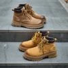 Botas de Otoño e Invierno Piel Genuina Estilo Pareja Senderismo y Montañismo al Aire Libre Botas de Ruibarbo para Hombres y Mujeres Botas de Trabajo de Suela Gruesa para Mujeres