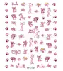 Pegatinas Calcomanías para Uñas Portátiles Panda Mariquita de Siete Estrellas Tortuguita Colección Linda Cuadrícula Completa Linda Pegatinas para Uñas DIY