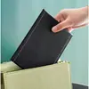 Espejo Plegable de Escritorio Portátil de Cuero Espejo de Maquillaje Alta Definición Espejo de Cuero para Dormitorio de Estudiantes Espejo de Tocador de Escritorio Grande y Pequeño para Mujer