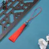 Colgante con borla de flecos de seda helada y corona de cloisonné de estilo antiguo para decoración de abanico Hanfu, marcapáginas, peine, adorno colgante