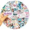 50 Pegatinas de dibujos animados de enfermera americana estilo graffiti, pegatinas médicas para decoración de álbumes de recortes, teléfonos móviles, tazas, venta al por mayor, pegatinas transfronterizas nuevas