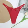 Tanga Multicolor Transfronterizo para Mujer Diseño de Tiro Bajo Encaje Exquisito con Pequeños Detalles Florales Sexy Lencería de Comercio Exterior