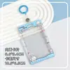 Porta-Cartão Transparente Fresco e Simples com Alça de Pescoço de Desenho Animado para Estudantes, Porta-Cartão de Identificação Escolar, Cartão de Refeição para Homens e Mulheres, Protetor de Cartão de Identificação com Foto de Ídolo