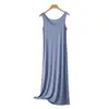 Falda chaleco de modal talla grande para mujer, primavera y verano, suelta, vestido largo, color liso, línea A, falda base, pijama para casa