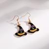 Pendientes de Halloween, pendientes creativos de nicho, pendientes de castillo fantasma, calavera, sombrero mágico, pendientes divertidos