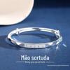 Pulseira prateada da sorte pulseira da sorte sólida pequena pulseira sólida anel liso joia de prata ajustável