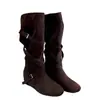 Botas western cowboy retrô femininas petite com aumento de altura, novas botas de montaria de cano alto para o outono de 2026, botas de cano alto para mulheres