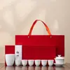 Juego de Té Kung Fu de Porcelana Blanca Dehua de Gama Alta Tazón de Té para Oficina en Casa Taza de Té Recuerdo Regalo para Reunión Anual de Empresa