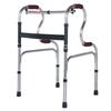 Andador de acero inoxidable con pasamanos de apoyo para caminar, andador con ayuda para caminar, cuatro patas antideslizantes, altura ajustable