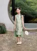 Vestido Qipao Nuevo Estilo para Niñas 2026, Nueva Ropa Infantil Mejorada de Estilo Chino, Vestido de Princesa, Vestido Delgado de Verano