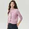 Cardigan de punto Campbell's 25% seda de morera 75% cachemira para mujer, cuello redondo, manga corta, conjunto superior