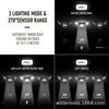 Farola Plegable de Tres Lados Alimentada por Energía Solar, Luz de Pared para Patio, Iluminación de Pared Exterior Controlada Remotamente, Luz para Puesto, Ahorro de Energía con Sensor