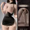 Lencería preciosa, sexy y seductora, perfecta para bustos pequeños, con diseño de cheongsam, no es necesario quitársela, encaje seductor con una abertura, un uniforme juguetón y coqueto