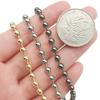 Colgante chapado que no se decolora cadena de cuentas metálicas color oro, plata y plomo accesorios para joyería DIY ajuste libre cadena de cuentas redondas