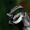 Guerreiro de Aço Novo Nórdico Viking letra anel de aço inoxidável atacado aço titânio retrô moda Anel Aberto