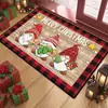 Tapete de Chão de Veludo Cristalino de Natal Papai Noel Tapete Absorvente de Água para Banheiro Tapete de Entrada de Banheiro Decoração Festiva Tapete Resistente ao Desgaste