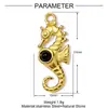 Piedra Natural Francesa Sol Caballo Marino Colgante de Acero de Titanio DIY Collar Pendiente Pendientes de Corazón para Mujer Accesorios de Joyería de Acero Inoxidable