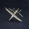 Corea del Sur Broche estrella Awn de metal de alta calidad, nuevo y moderno, con incrustaciones de diamantes, accesorio para ropa personalizado, fijo, anti-exposición