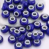 Cuentas de Resina Acrílica de 14 mm con Agujero Grande, Coloridas Facetadas con Patrón de Grietas, Cuentas Espaciadoras para Pulseras DIY, Accesorios de Joyería, Material para Enhebrar