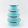 Lancheira Redonda de Silicone para Micro-ondas Dobrável Caixa Fresca Portátil Caixa Bento de Plástico Conjunto de Tigelas Frescas para Empresa Atacado